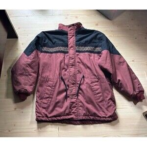 Western Frontier Vintage Southwestern Aztec Maroon Jacket size Large USA